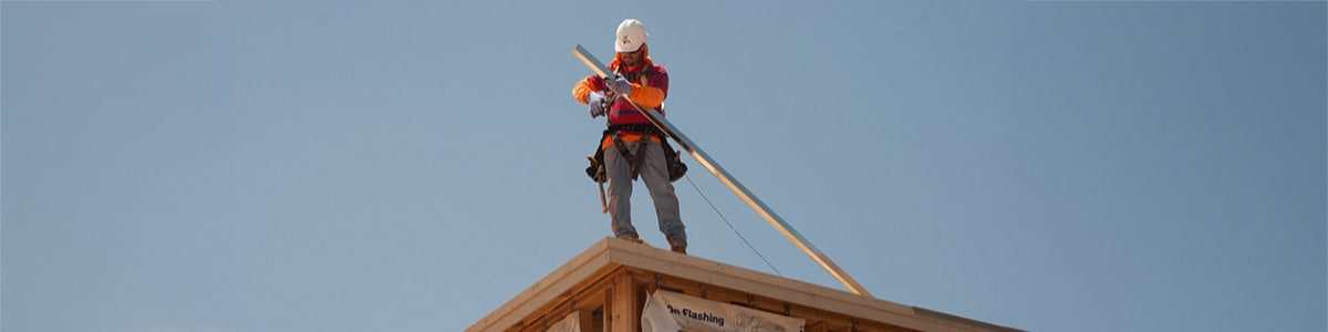 construction worker on a roof