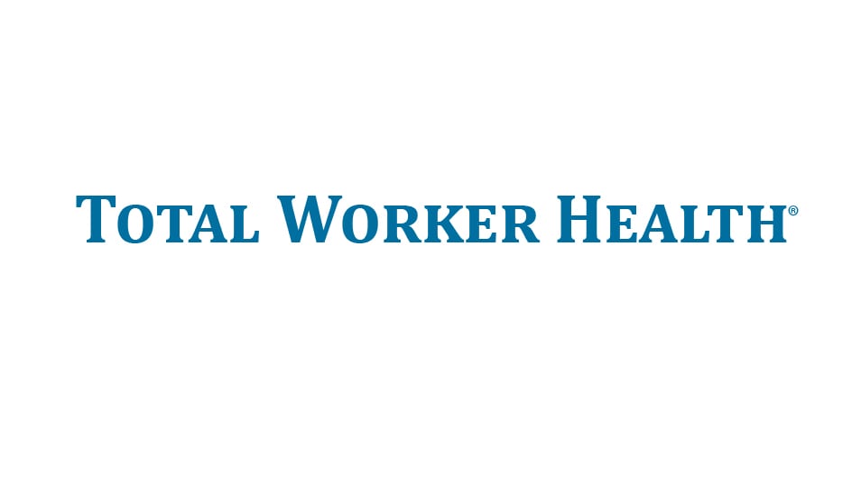 blue letters spelling total worker health