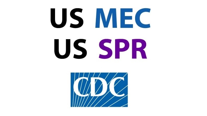 Mobile app graphic titled US MEC US SPR with CDC logo